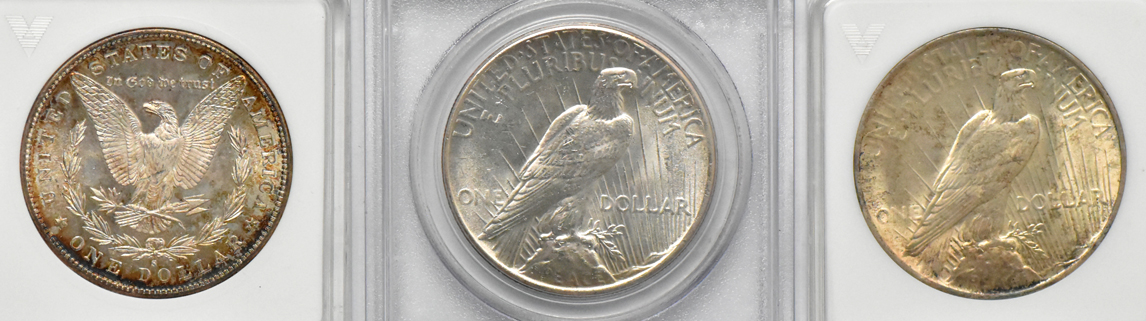 Eleven certified silver type coins