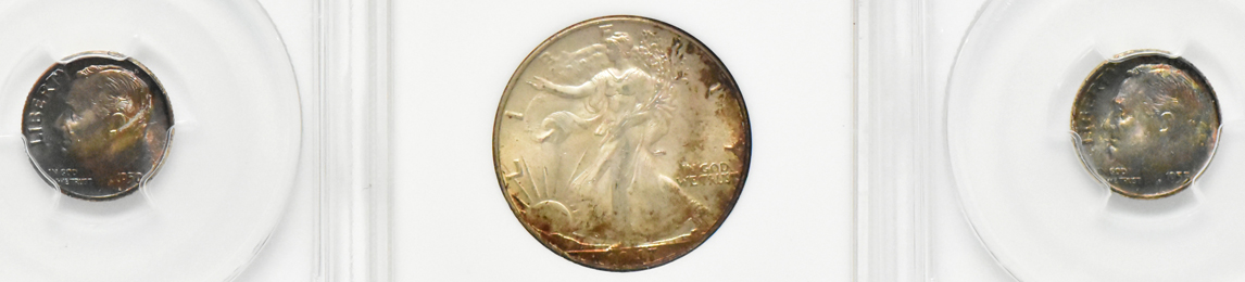 Eleven certified silver type coins