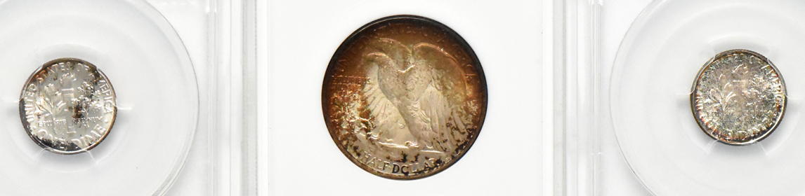 Eleven certified silver type coins