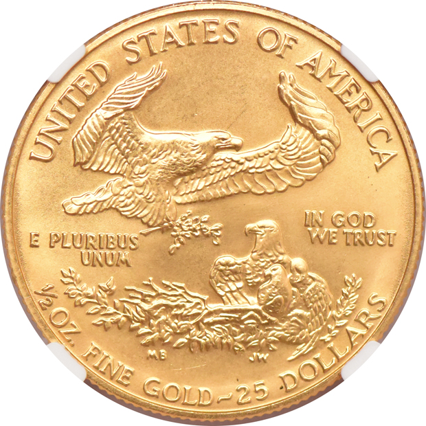 1992 $25 1/2oz gold Eagle NGC MS-69