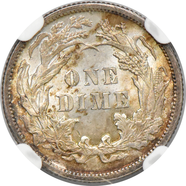 1872 PR-64, 1876 PR-62, and an 1891 MS-64, all NGC