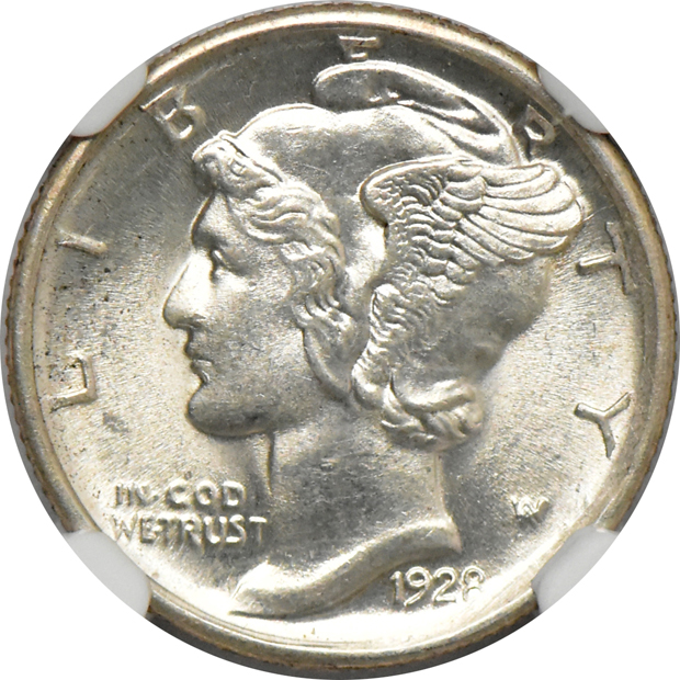 1918-S and 1928-D, both NGC MS-62 FB