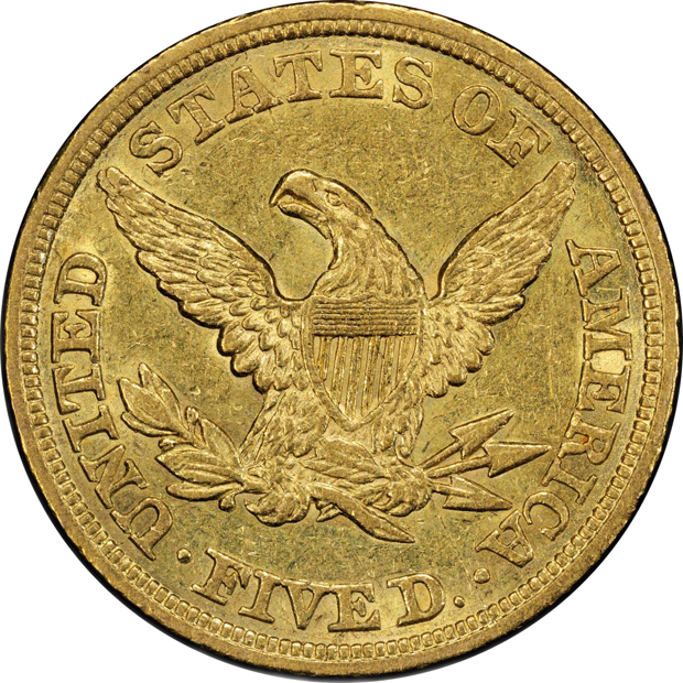 1844 partially shattered reverse die (not mentioned) PCGS AU-50