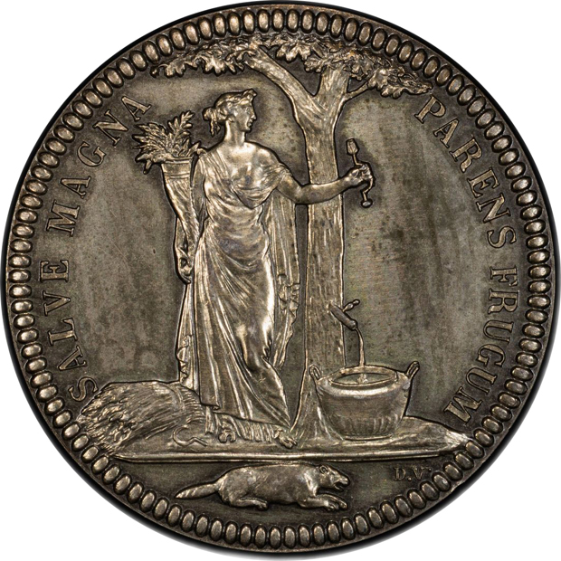 (1796) Castorland Restrike Cornucopia Edge Silver Medal PCGS MS-62