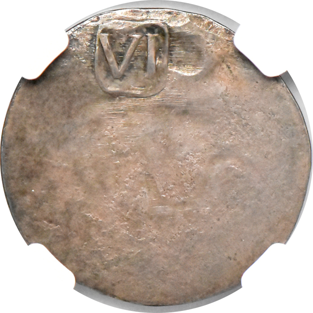 Circa 1850 Thomas Wyatt New England 6 pence copy W-14010 NGC MS-63