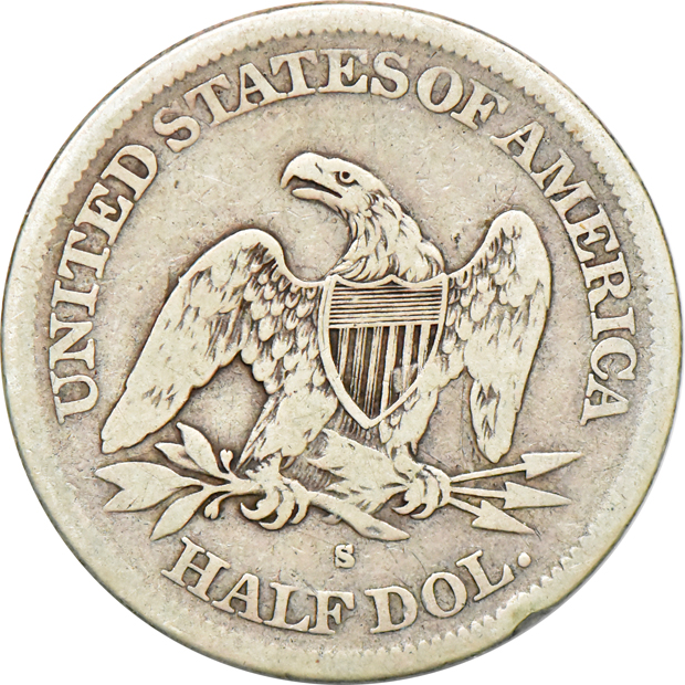 1866-S No Motto, and an 1873-CC, as described