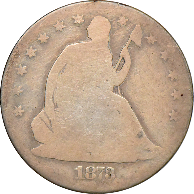 1866-S No Motto, and an 1873-CC, as described