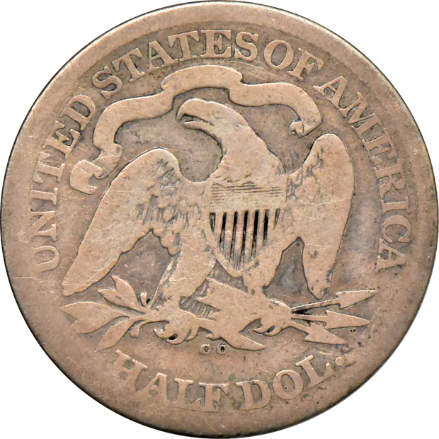 1866-S No Motto, and an 1873-CC, as described