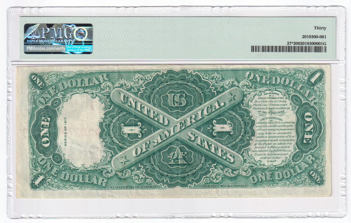 1917 $1 Star Fr# 37* - PMG VF-30