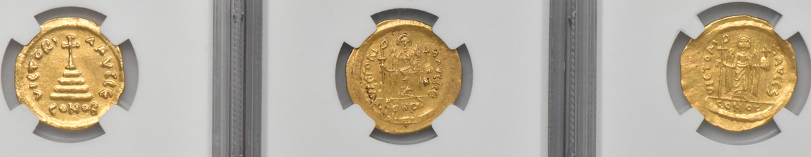 Byzantine Empire - Three gold solidus certified by NGC