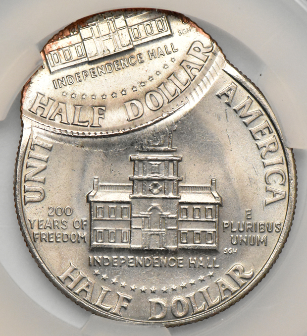 1976 Kennedy half dollar Double-Struck 2nd 75% Off-Center CACG MS-62