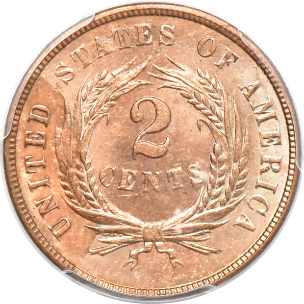1864 Large Motto PCGS MS-64RB CAC