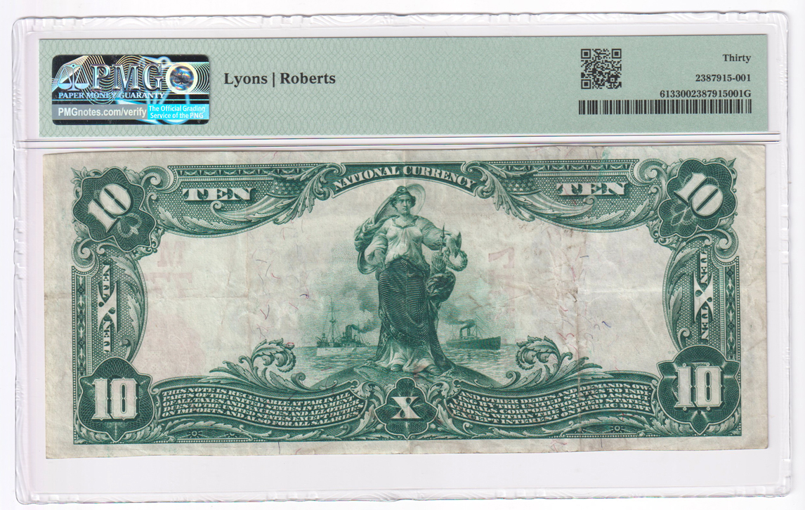 1902 $10 Red Seal - Columbia, IL Charter #7717 - PMG VF-30