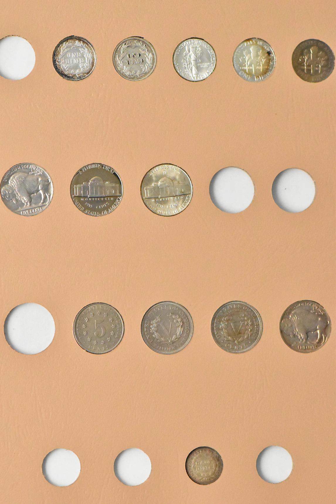 Collection of 57 different U.S. Type coins in a Dansco 7070 album