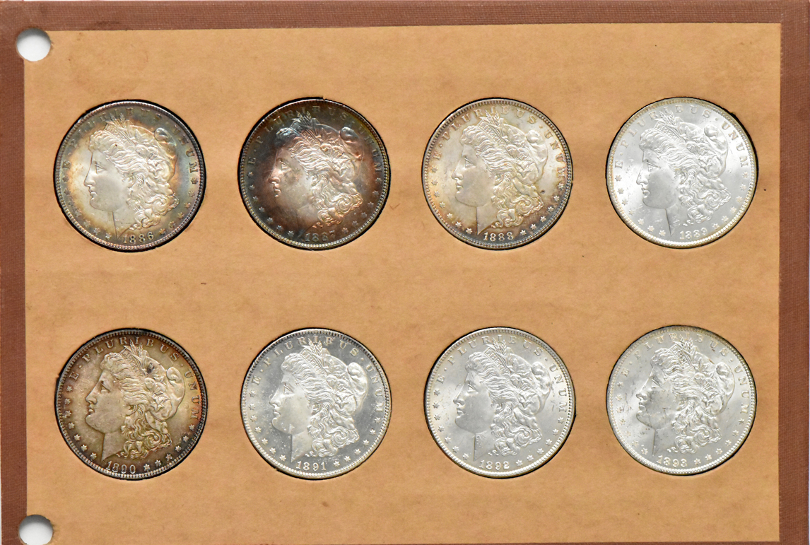 Philadelphia Morgan dollar set in a Wayte Raymond album