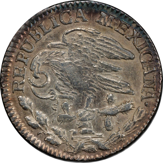 Mexico - 1824-Mo JM 1/2 real - PCGS AU-55