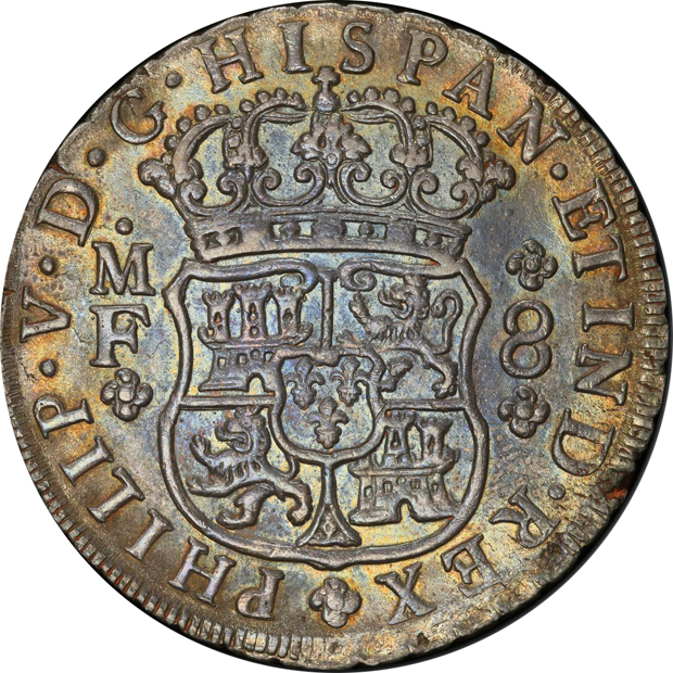Mexico - 1744-Mo MF 8 reales - PCGS AU-53