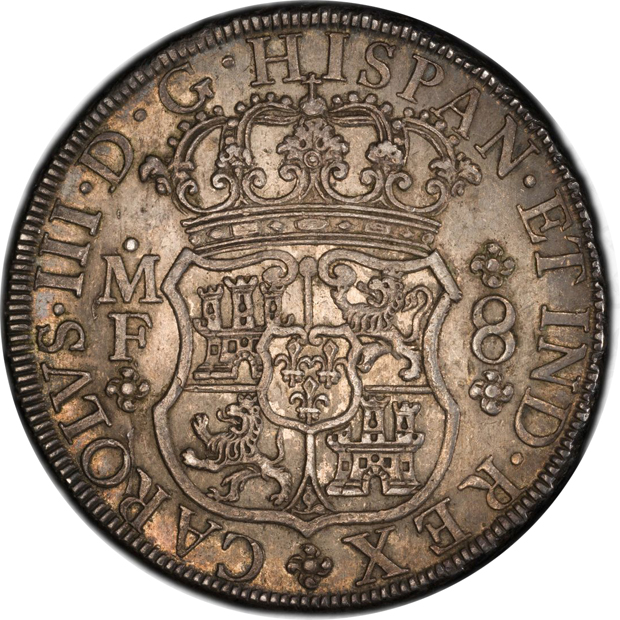 Mexico - 1768-Mo MF 8 reales - PCGS MS-61
