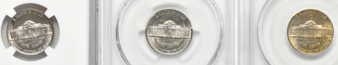 Group of 22 certified Full Steps Jefferson nickels