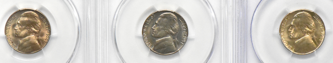 Group of 22 certified Full Steps Jefferson nickels