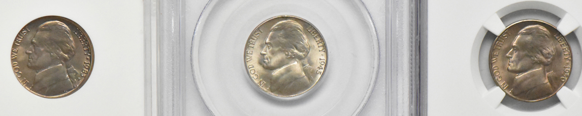 Group of 22 certified Full Steps Jefferson nickels