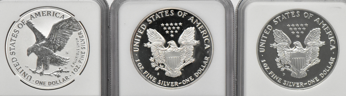 Collection of 44 different American Silver Eagles, all NGC PR-69 Ultra Cameo