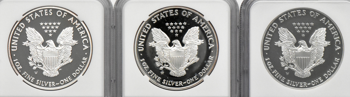 Collection of 44 different American Silver Eagles, all NGC PR-69 Ultra Cameo