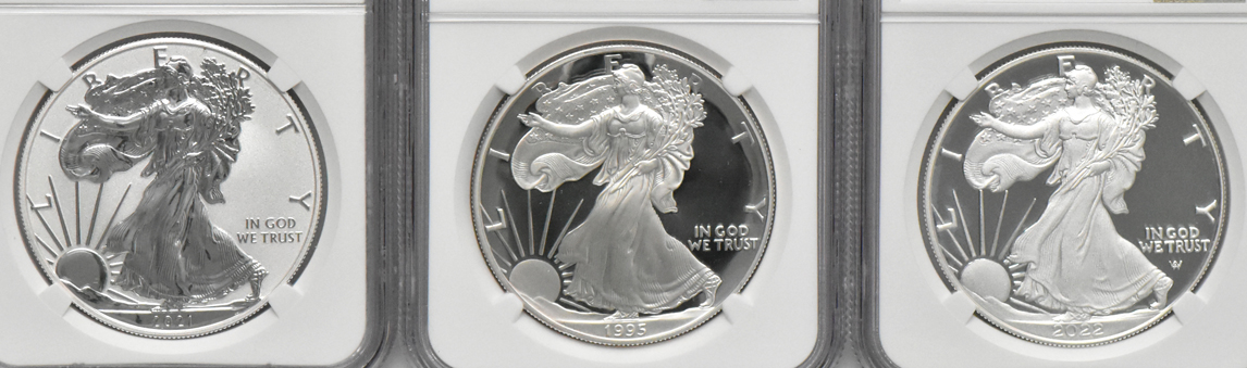Collection of 44 different American Silver Eagles, all NGC PR-69 Ultra Cameo