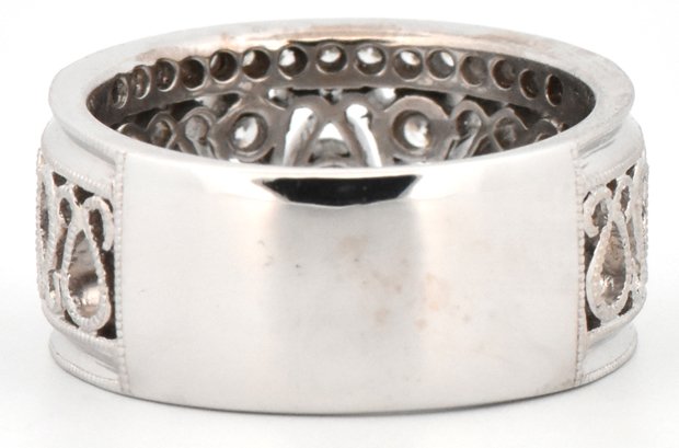 14K White Gold Diamond Band