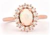 14K Rose Gold Diamond and Opal Ring