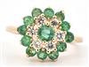 14K Yellow Gold Diamond and Emerald Ring