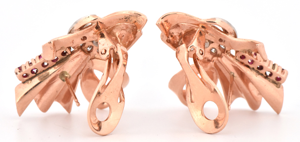 14K Rose Gold Retro Earrings