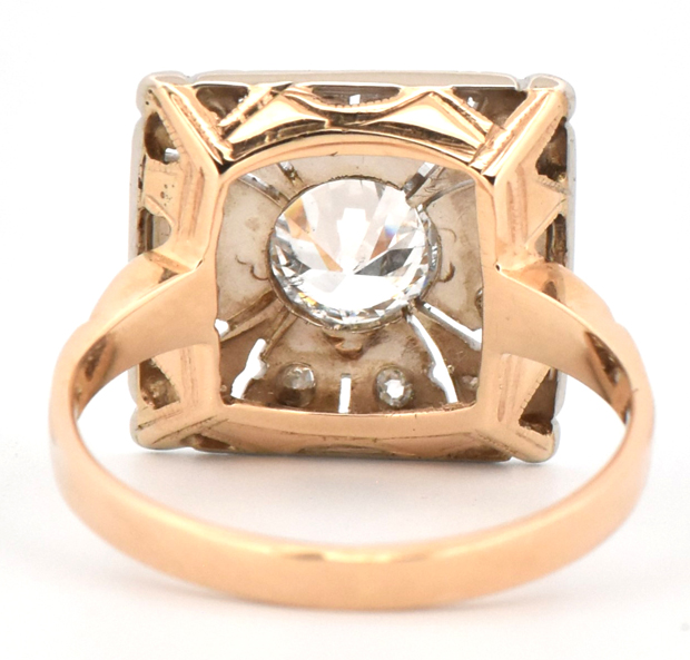 14K Two-Tone Vintage Diamond Ring 