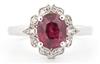 14K White Gold Cocktail Ring with a 2.59 Carat Ruby, SGL #230210D-SJ