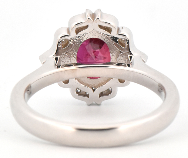 14K White Gold Cocktail Ring with a 2.59 Carat Ruby, SGL #230210D-SJ