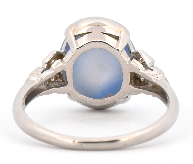 Platinum Vintage Ring with a Star Sapphire, GIA #5232639063