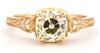 14K Yellow Gold Diamond Ring with a 2.02 Carat Cushion Modified Brilliant, GIA #2235334504