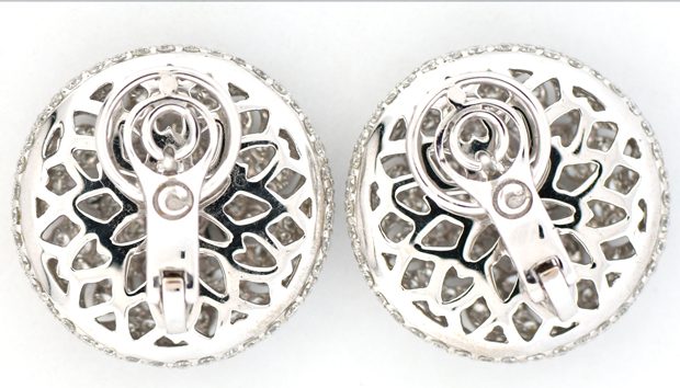 18K White Gold and Diamond Earrings