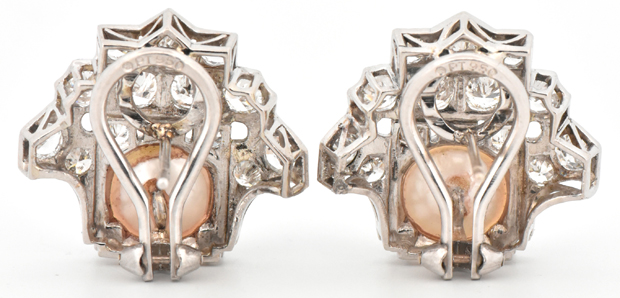 Platinum Earrings with South Sea Pearls, GIA #5231639398