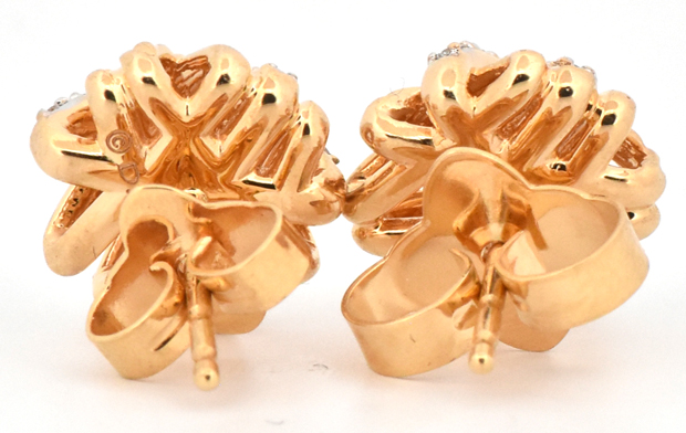 18K Yellow Gold David Yurman Diamond Earrings
