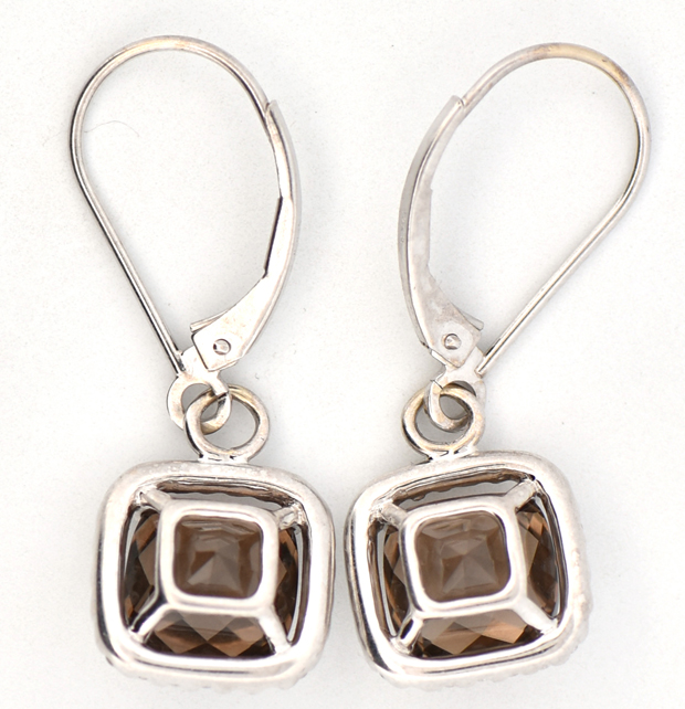 14K White Gold Gemstone Earrings 