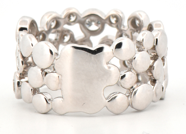 14K White Gold Diamond Band