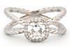 Platinum Diamond Ring with a .71 Carat Cushion Brilliant, GIA #2155641940