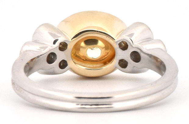 14K Two-Tone Diamond Ring with a 2.03 Carat Oval Diamond, GIA #2125332682