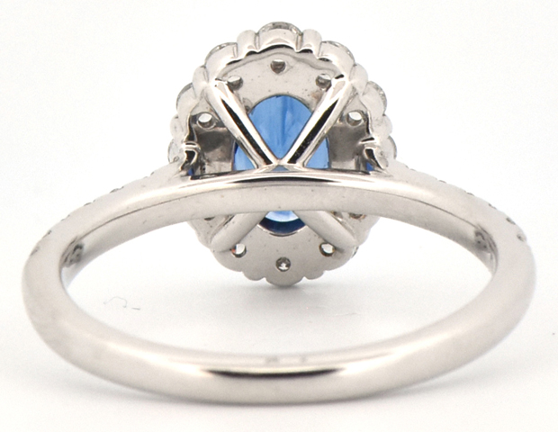 14K White Gold Ring with a .93 Carat Sapphire, GIA #5232443302
