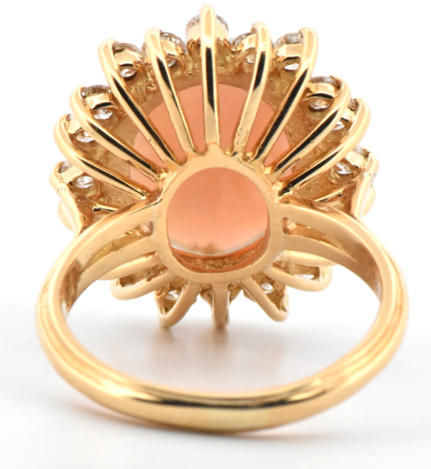 18K Yellow Gold Diamond and Opal Ring, GIA #2233690574