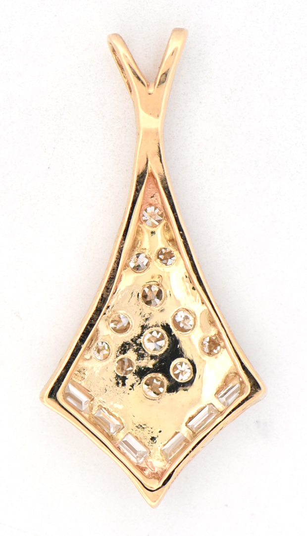 14K Yellow Gold Diamond Pendant 