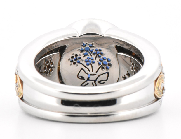 Platinum Diamond and Sapphire Ring, GIA #5222930507