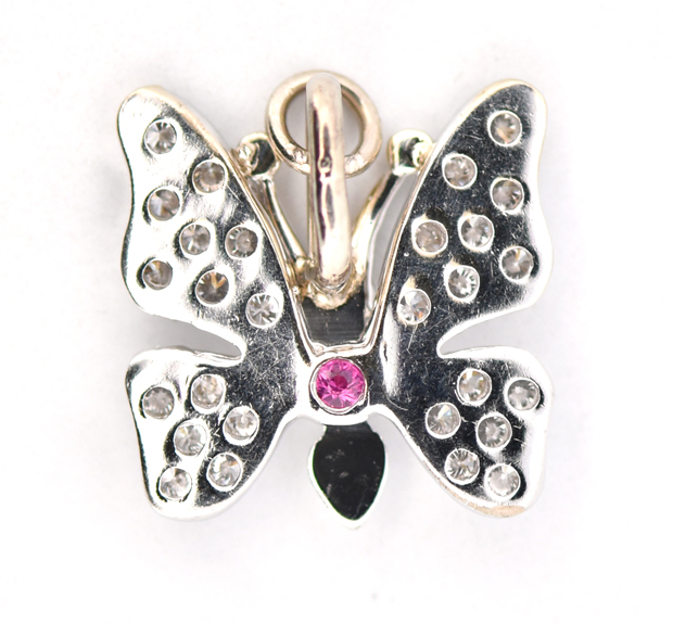 Platinum Roberto Coin Diamond Butterfly Pendant