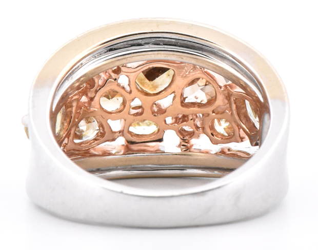 18K White Gold Fancy Color Diamond Ring 
